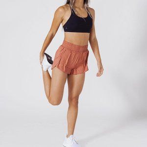 ACTA High Waisted Shorts in Dusty Rose